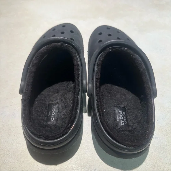 Crocs Classic Lined Clog – Black/Black – Dual Crocs Comfort Unisex Men 5 Women 7 - Picture 4 of 10